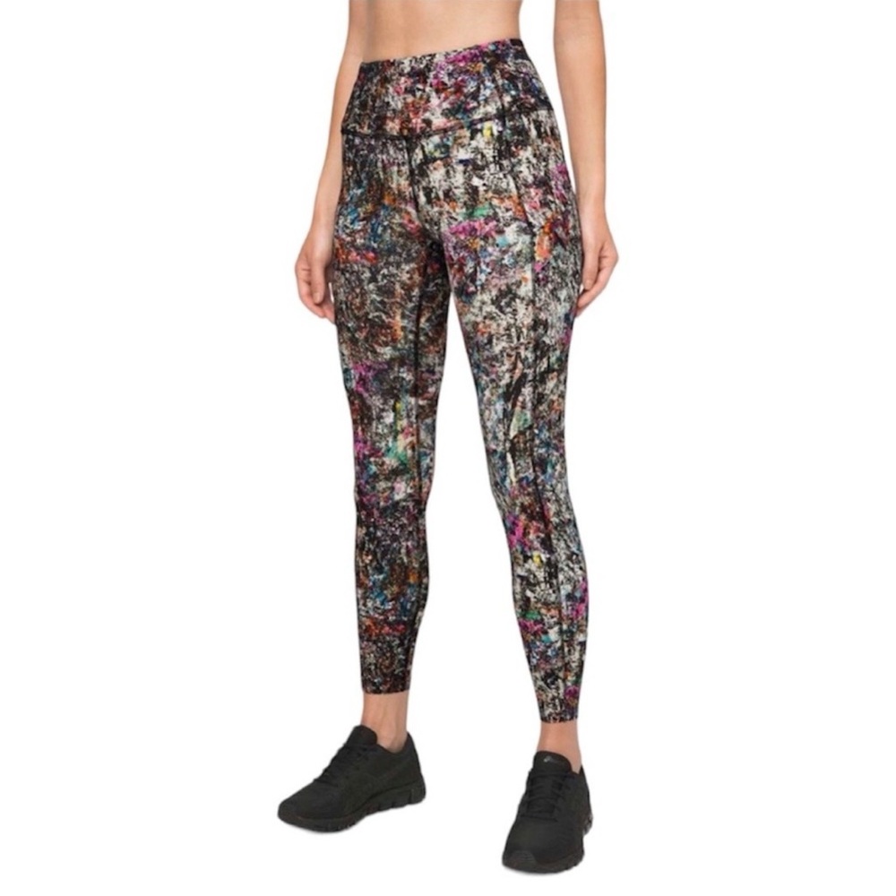 Lululemon Fast & Free Tight II 25” Vitalize Multi Print SIZE 10